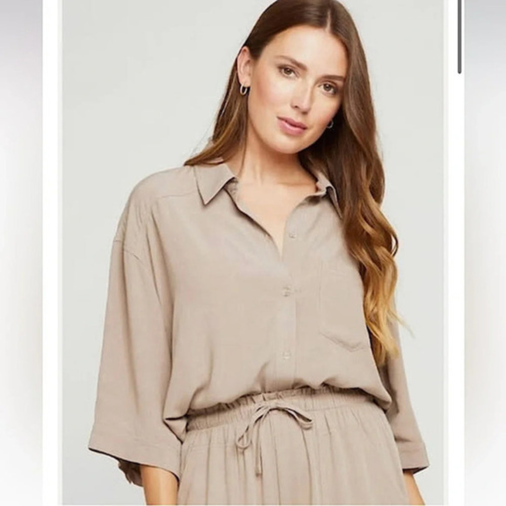 Gentle Fawn Tenille Button Down Collar Shirt in Porcini XS